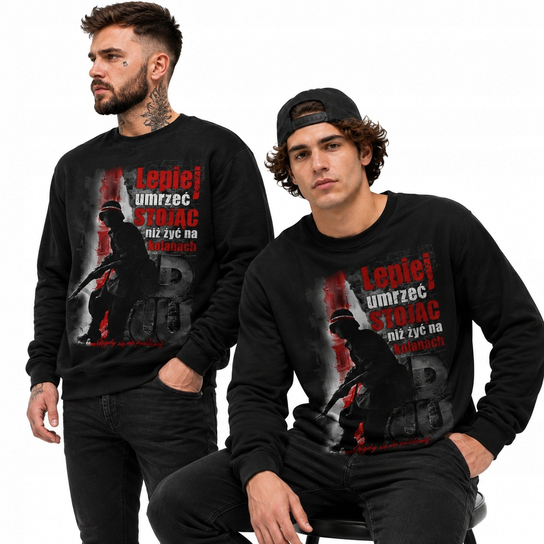 Bluza LEPIEJ UMRZEĆ STOJĄC Inna marka