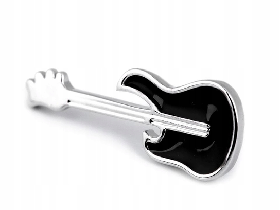 Broszka / pins czarny gitara Stoklasa