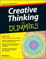 Creative Thinking For Dummies Cox David