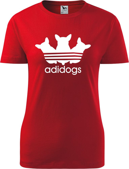 Damska Koszulka - Adidogs Czerwony 2xl ESTAMPADO