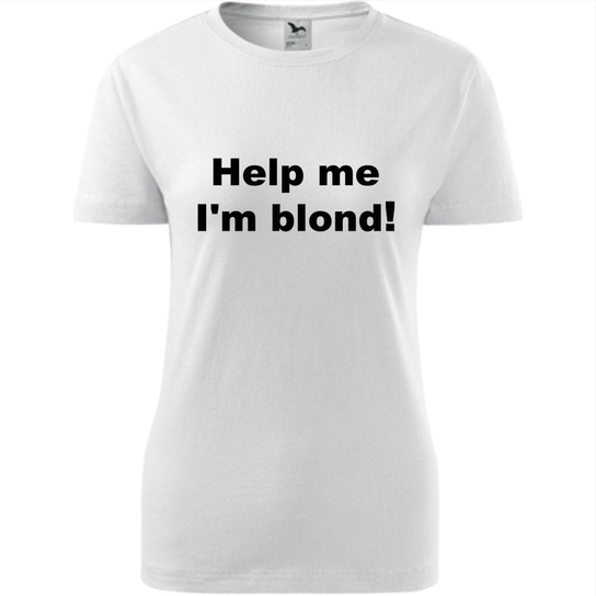 Damska Koszulka Taliowana - Help Me Blond Biały M - TopKoszulki | Moda ...