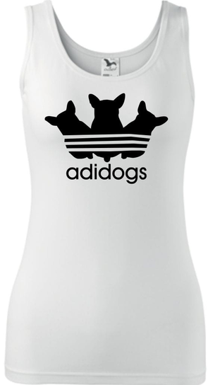 Damski Tank Top - Adidogs Biały S ESTAMPADO