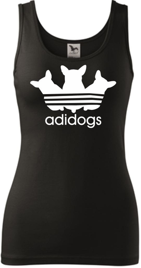 Damski Tank Top - Adidogs Czarny M ESTAMPADO