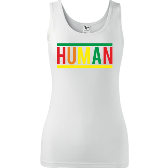Damski Tank Top - Human Biały M ESTAMPADO