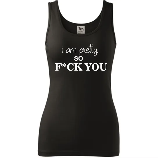 Damski Tank Top - Im Pretty Czarny L ESTAMPADO