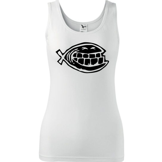 Damski Tank Top - Ryba Biały M ESTAMPADO