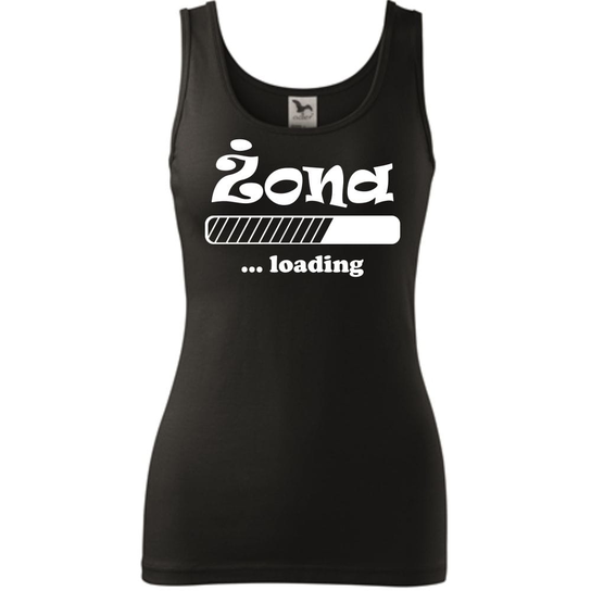 Damski Tank Top - Żona Loading Czarny M ESTAMPADO