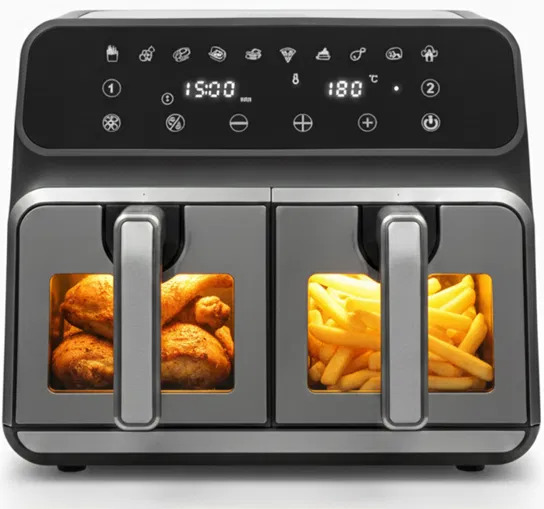 Frytkownica beztłuszczowa dwukomorowa ADTJF2 9 l 2400 W Air Fryer czarna programy automatyczne / AirDweller AirDweller
