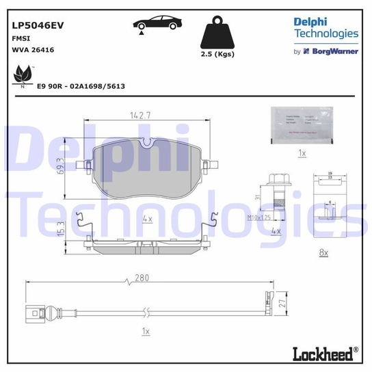 Klocki hamulcowe DELPHI LP5046EV Delphi