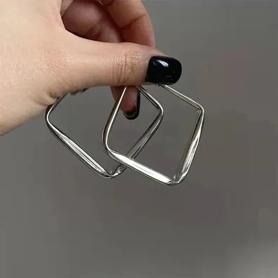 Kolczyki Geometric Square Silver Orvella