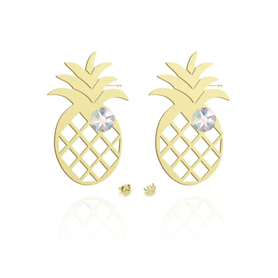 Kolczyki Pozłacane Ananas Radziszewska