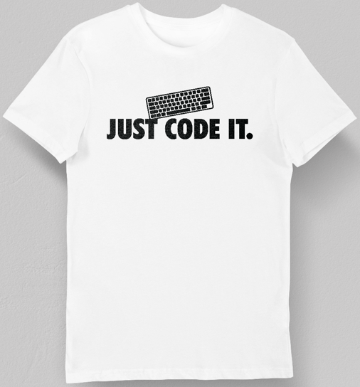 Koszulka męska dla programisty just code it biała M KozakNadruki