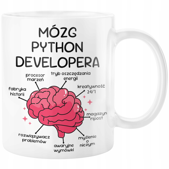 KUBEK MÓZG PYTHON DEVELOPERA ZABAWNY PREZENT Inna marka