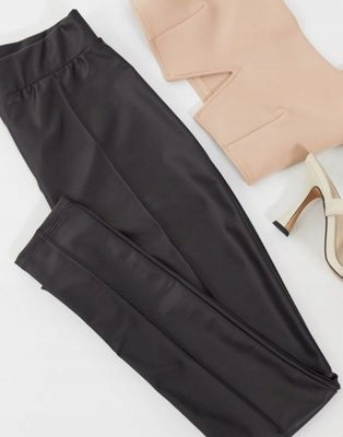 LEGGINSY CZARNE IMITACJA SKÓRY BASIC 38 1ATA Inna marka