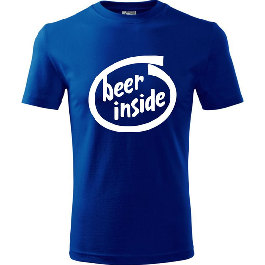 Męska Koszulka - Beer Inside Niebieski L ESTAMPADO