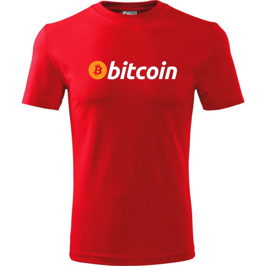 Męska Koszulka - Bitcoin Czerwony M ESTAMPADO