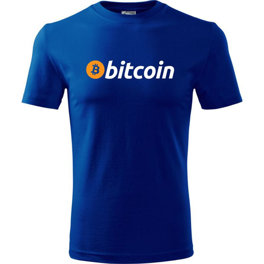 Męska Koszulka - Bitcoin Niebieski L ESTAMPADO