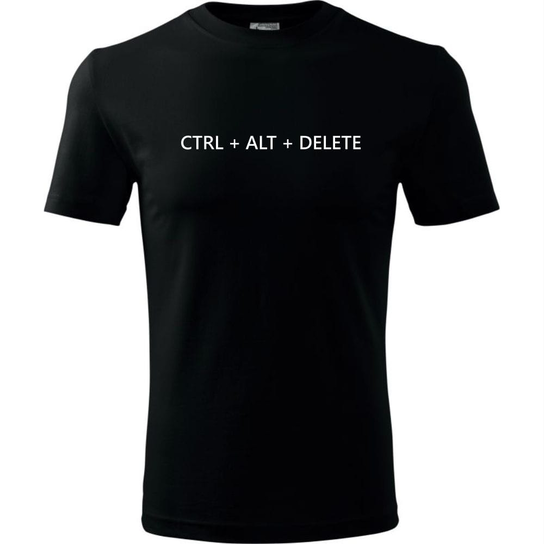 Męska Koszulka - Ctrl Alt Delete Czarny S ESTAMPADO