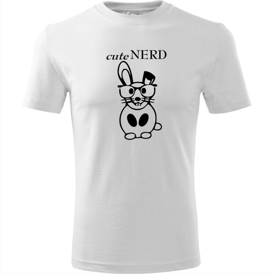Męska Koszulka - Cute Nerd Biały M ESTAMPADO