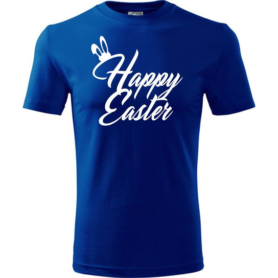 Męska Koszulka - Happy Easter Niebieski M ESTAMPADO