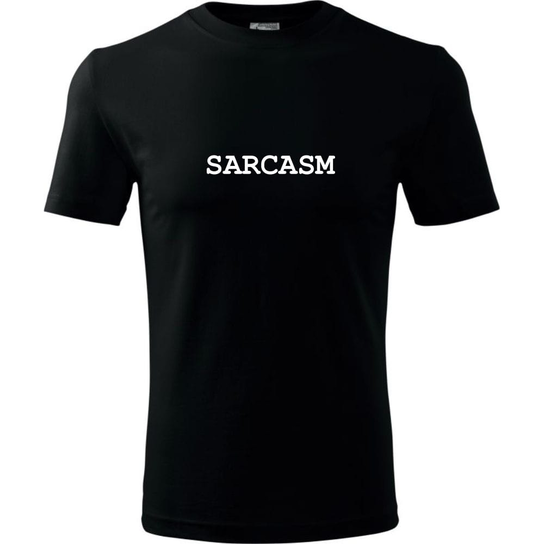 Męska Koszulka - Sarcasm Czarny S ESTAMPADO