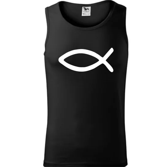 Męski Tank Top - Ryba Czarny S ESTAMPADO