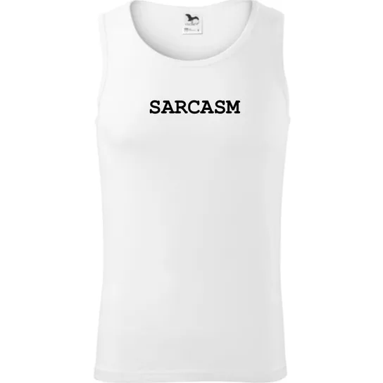 Męski Tank Top - Sarcasm Biały S ESTAMPADO