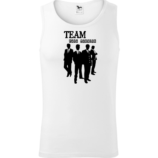 Męski Tank Top - Team Pana Młodego Biały L ESTAMPADO