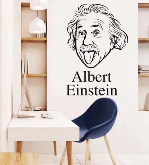 NAKLEJKA: ALBERT EINSTEIN 80x70cm Inna marka