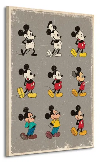 Obraz na płótnie Myszka Miki Mickey Mouse Evolution na ścianę do pokoju dziecka 85x120 cm Disney