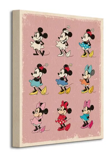 Obraz na płótnie Myszka Mini Minnie Mouse Evolution na ścianę do pokoju dziecka 30x40 cm Disney