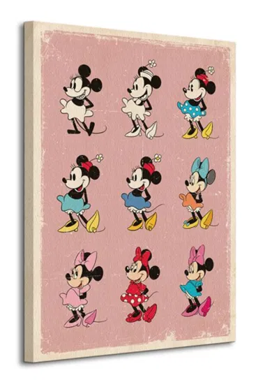 Obraz na płótnie Myszka Mini Minnie Mouse Evolution na ścianę do pokoju dziecka 60x80 cm Disney