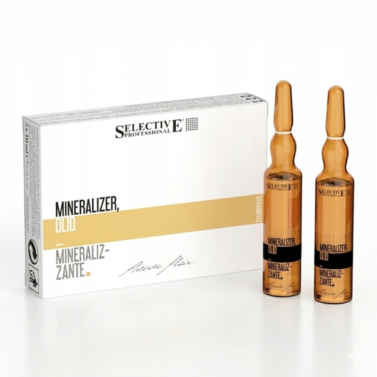 Selective Mineralizer Serum odżywcze do włosów w ampułkach 10x12ml, Regenerująca kuracja do włosów zniszczonych Selective