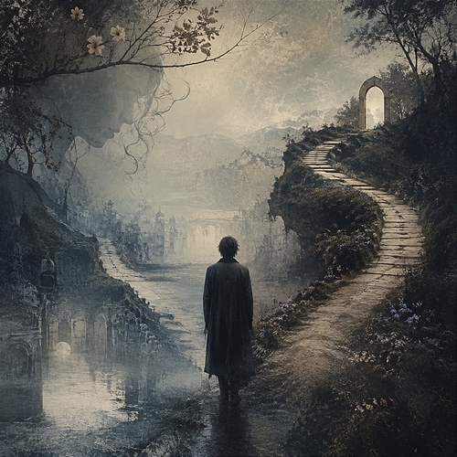 Some Pale Memory Below Another Path Con Ech Xanh
