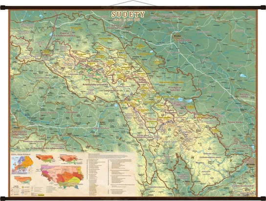 Sudety mapa ścienna, 1:370 000, Compass Compass