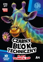 Blok techniczny czarny A4 Astra 170 g, 10 arkuszy