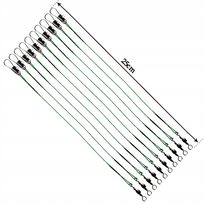 10szt PRZYPONY STALOWE stalki szczupak 15kg 25cm FL