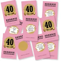 50X Zdrapki Zadania 40 Urodziny Zabawa Podziękowania - Premium - Różowy
