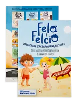 Fela i Felcio otwierają zaczarowaną butelkę. Czyli dlaczego nie być zazdrosnym o zabawki i o innych. Książka dla dzieci. Edukacyjna, nauka emocji, dodatki