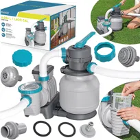 Pompa piaskowa filtrująca do basenów 6056 l/h, złączki, węże, Bestway 58497