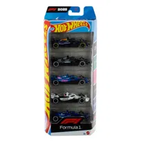 Hot Wheels Formuła 1, Samochody 5 - pak Bolidy F1, dla dzieci 3+ JLN11