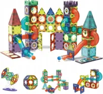 KLOCKI MAGNETYCZNE KONSTRUKCYJNE ŚWIECĄCY TOR 3D MAGNETIC EDUKACYJNE 110 EL