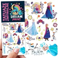 TATUAŻE ZMYWALNE DLA DZIECI FROZEN KRAINA LODU WZORY ORYGINALNE