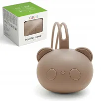 Silikonowe Etui na Smoczek Pojemnik Kula Ochronka dla Smoczka Zawieszka Beż