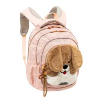 Plecak szkolny trzykomorowy dla dziewczynki ASTRABAG FLUFFY PUPPY, AB330, pies, beżowy