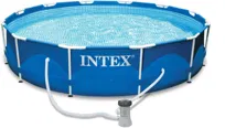 BASEN Ogrodowy Stelażowy INTEX 28212GN 366x76cm Zestaw Pompa Filtrująca 12v
