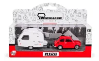 Zestaw Fiat 126p czerwony + przyczepa kempingowa Niewiadów N126