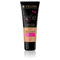 Eveline Cosmetics, Selfie Time, Kryjąco-nawilżający podkład i korektor 2w1, nr 05 Beige