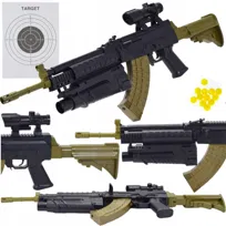 Karabin Pistolet Na Kulki Bb Celownik Laser Replika Granatnik Broń Zabawka