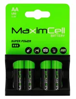 4x Baterie Alkaliczne Maximcell Lr6 R6 Aa 1.5V 4Szt Grube Paluszki Blister baterie do pilota, baterie do zegara baterie do latarki klawiatury myszki zabawek kontrolera czujnika